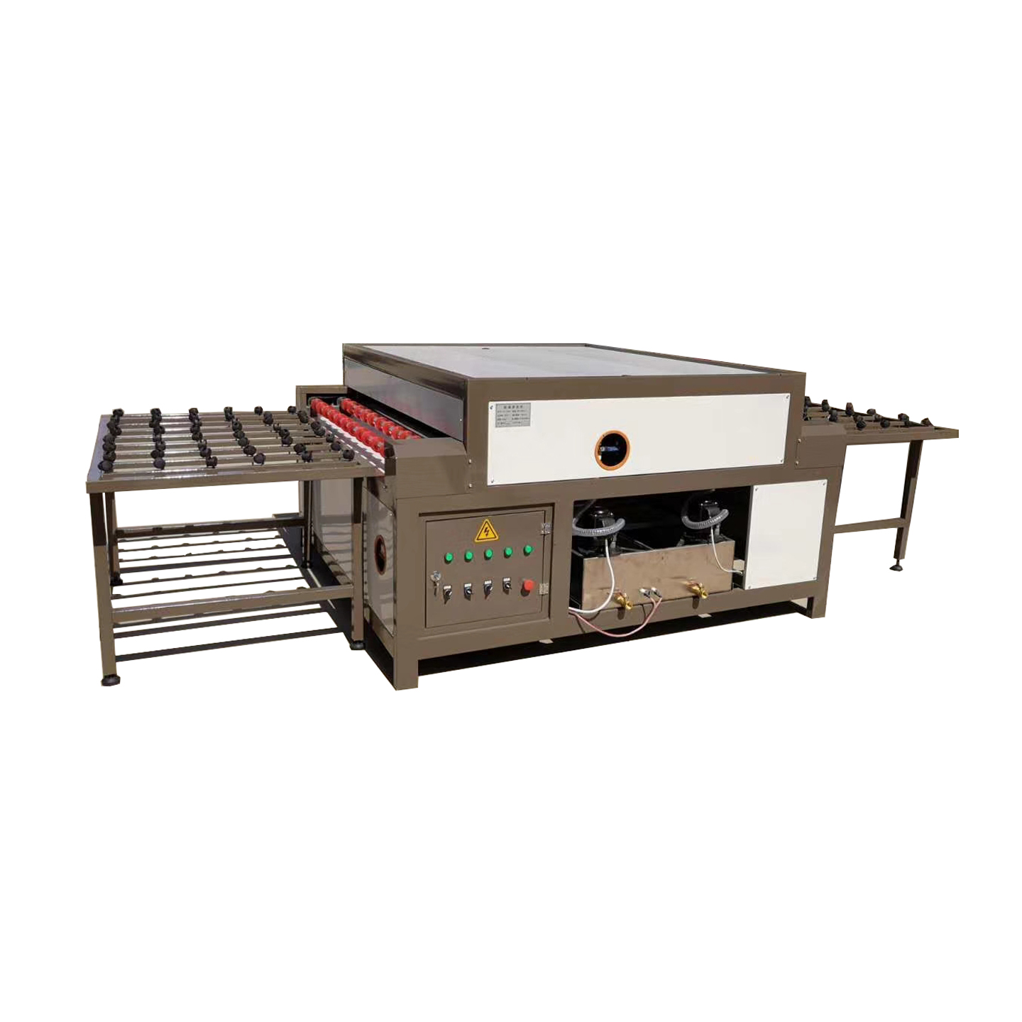 Horizontal glass washing machine